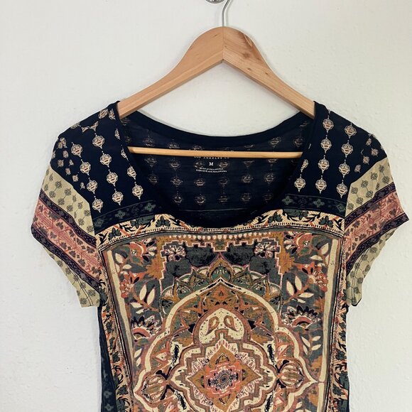 LUCKY BRAND Tee Persian Carpet Scoop Neck Size Medium - Picture 4 of 8